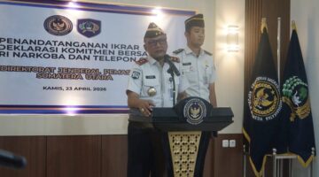 Ikrar Bebas Narkoba dan HP Digelorakan, Kakanwil Ditjenpas Sumut: Perubahan Dimulai dari Hal Kecil